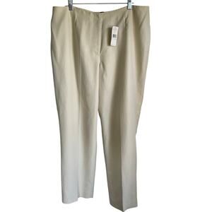 Sigrid Olsen Silk Blend Pants Sz 16W NWT Beige Straight Leg Career Quiet Luxury